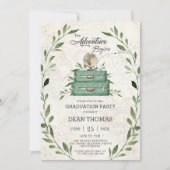 グリーンの新冒険が始まる旅の卒業式 招待状 (正面)