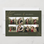 グリーンの最も幸せなホリデー ファミリー フォト コラージュ シーズンカード (正面)