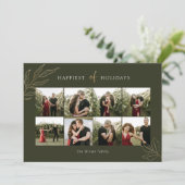 グリーンの最も幸せなホリデー ファミリー フォト コラージュ シーズンカード (スタンド正面)