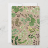 グリーンの森の動物たち ベビーシャワー 招待状 (裏面)