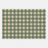 グリーンの森の秋のキノコと葉 ラッピングペーパーシート (正面)