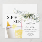 グリーンの歓迎ベビー招待状 招待状 (正面/裏面)