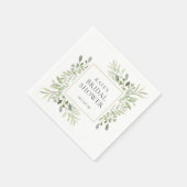 グリーンの水彩画 ブライダルシャワー スタンダードカクテルナプキン (角)