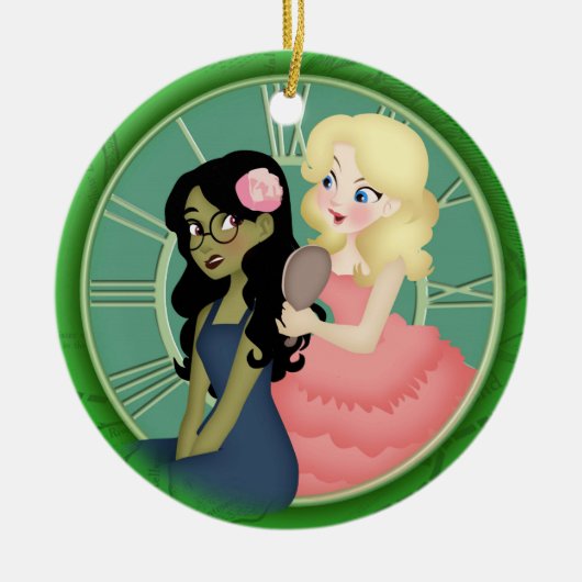 グリーンの洗浄を定義する セラミックオーナメント (正面)