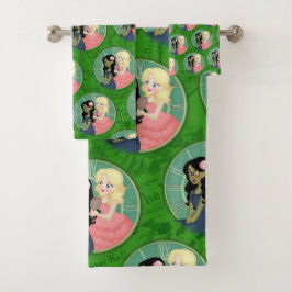 グリーンの洗浄を定義する バスタオルセット