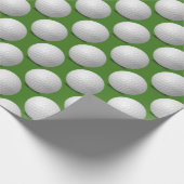 グリーンの白いゴルフボール ラッピングペーパー (角)
