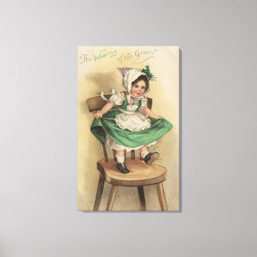グリーンの着用 キャンバスプリント (正面)