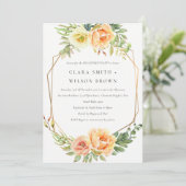 グリーンの砂漠の多肉植物のサボテンの葉のエンゲージメント 招待状 (スタンド正面)