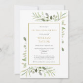 グリーンの祭典 現代の写真葬儀 招待状 (正面)