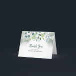 グリーンの結婚式 お礼 サンキューカード<br><div class="desc">水彩の緑の葉の結婚式お礼カード</div>