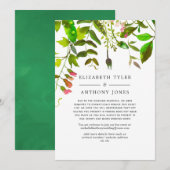 グリーンの結婚式 招待客リスト縮小 案内状 (正面/裏面)