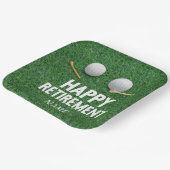 グリーンの背景にゴルフハッピーリタイアメント ペーパープレート (傾斜あり)