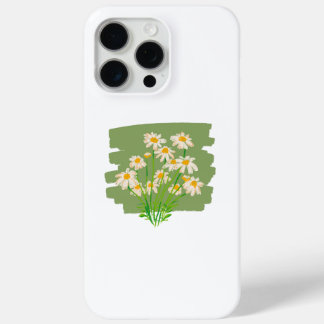 グリーンの背景に描かれたレトロな花柄デザイン iPhone 15 PRO MAXケース