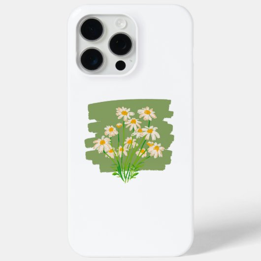 グリーンの背景に描かれたレトロな花柄デザイン Case-Mate iPhoneケース (裏面)