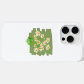 グリーンの背景に描かれたレトロな花柄デザイン Case-Mate iPhoneケース (裏面 (横))