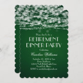 グリーンの背景に白いストリングライトの還暦祝い 招待状 (正面/裏面)