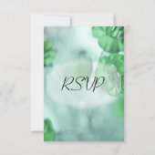 グリーンの花のRSVP（返信はがき）　料理の選択肢付き 出欠カード (裏面)