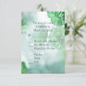 グリーンの花のRSVP（返信はがき）　食事の選択肢付き 出欠カード (スタンド正面)