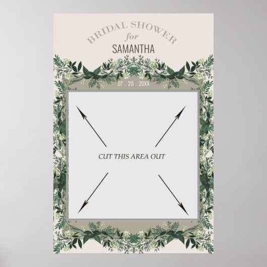 グリーンの花嫁のシャワー ポータブル フォトブース ポスター (正面)