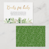 グリーンの葉のデザインの 赤ちゃんの絵本 ベビーシャワーのカード エンクロージャーカード (正面/裏面)
