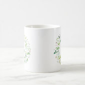 グリーンの葉のリース コーヒーマグ コーヒーマグカップ (中央)