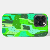 グリーンの葉の抽象画 iPhoneケース (裏面横)