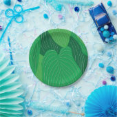 グリーンの葉の模様のパーティー ペーパープレート (パーティー)