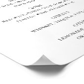 グリーンの葉の結婚式 アルコール ドリンク バー メニュー ポスター (角)