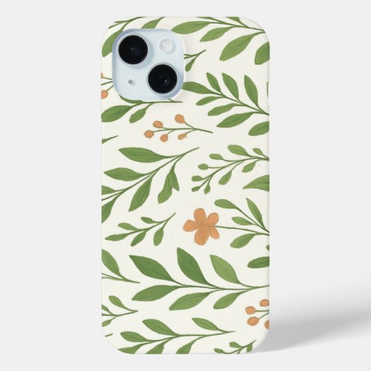 グリーンの葉を使ったミニマリストボタニカル柄 Case-Mate iPhoneケース (裏面)