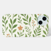 グリーンの葉を使ったミニマリストボタニカル柄 Case-Mate iPhoneケース (裏面 (横))