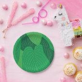 グリーンの葉模様パーティー ペーパープレート (パーティー)