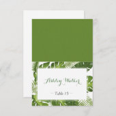 グリーンの葉 ウェディング会場案内カード 招待状 (正面/裏面)