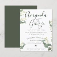 グリーンの葉 | エレガントなスクリプト | 結婚誓約書の更新