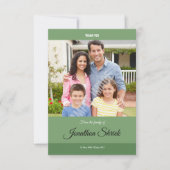 グリーンの葬儀お礼カード 招待状 (正面)