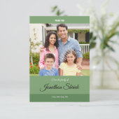 グリーンの葬儀お礼カード 招待状 (スタンド正面)