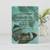 グリーンの蝶の葉のブライズシャワー 招待状 (スタンド正面)