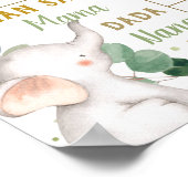 グリーンの象の誕生日マイルストーン出生統計ポスター  ポスター (角)