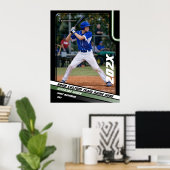 グリーンの野球選手のカスタムギフト ポスター (ホームオフィス)