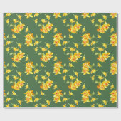 グリーンの黄金の水仙 ラッピングペーパー (フラット)