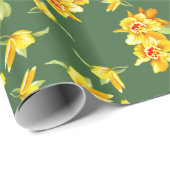 グリーンの黄金の水仙 ラッピングペーパー (ロールコーナー)