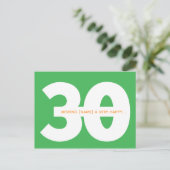 グリーンの30歳誕生日マイルストーン ポストカード (スタンド正面)