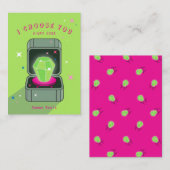グリーンの「I Choose You Ring Pop Kids Valentine Card」 ノートカード (正面/裏面)