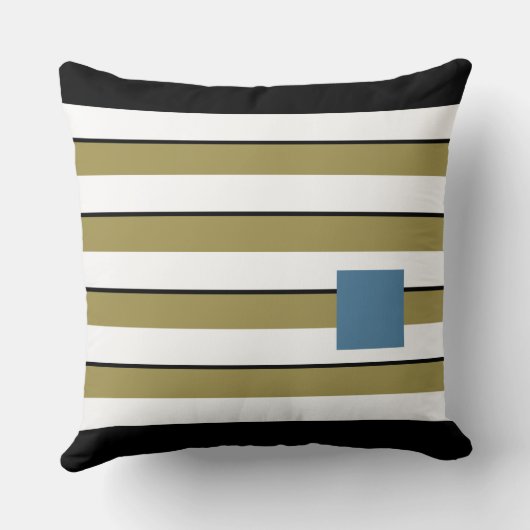 グリーンはっきりしたストライプ装飾用クッション クッション (裏面)