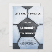 グリーンはっきりしたフィールドスポーツパーティーテーマ子供へ 招待状 (正面)
