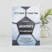 グリーンはっきりしたフィールドスポーツパーティーテーマ子供へ 招待状 (スタンド正面)