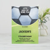 グリーンはっきりしたフィールドスポーツパーティーテーマ 招待状 (スタンド正面)