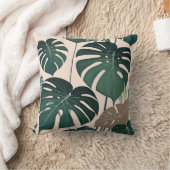 グリーンはっきりしたモンステ離れラトロピカルジャングル クッション (ブランケット)