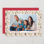 グリーンはっきりしたリーベリークリスマスフォトクリーム シーズンカード (正面/裏面)