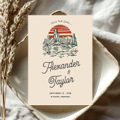 グリーンはっきりしたレトロサグアーロサボス結婚デザート セーブザデート