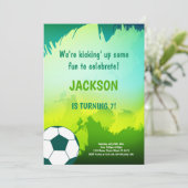 グリーンはっきりした&ブラックスポーツテーマ 招待状 (スタンド正面)